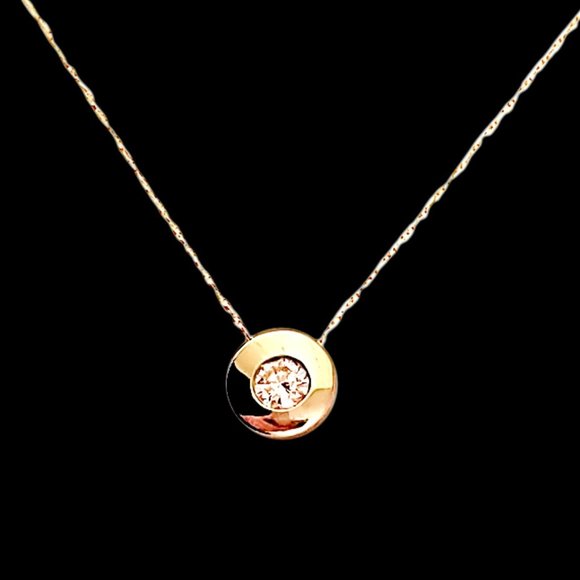 Jewelry - **SOLD**  14K Gold Diamond Necklace Pendant with Chain -  FREE AUTHENTICATION